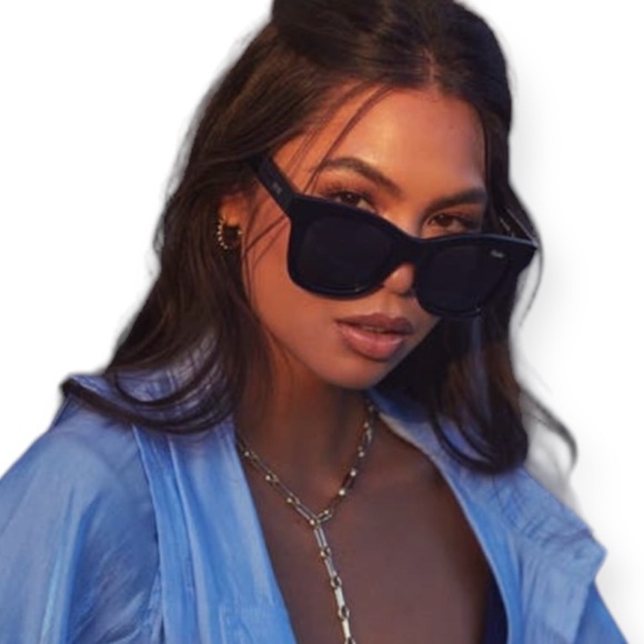 QUAY After Hours Sunglasses Matte Black Frame Smoke Lens Square NWT - Picture 5 of 10